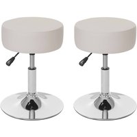 2er-Set Hocker HHG 189, Sitzhocker Schminkhocker, höhenverstellbar ø 35cm Kunstleder, creme 2er-Set Hocker HHG 189, Sitzhocker Schminkhocker, höhenverstellbar ø 35cm Kunstleder, creme von HHG
