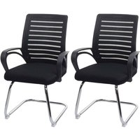 2er-Set Konferenzstuhl HHG-531, Besucherstuhl Freischwinger, 150kg belastbar Stoff/Textil schwarz 2er-Set Konferenzstuhl HHG-531, Besucherstuhl Freischwinger, 150kg belastbar Stoff/Textil schwarz von HHG