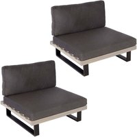 2er-Set Lounge-Sessel HHG-469, Garten-Sessel, Spun Poly Akazie Holz FSC-zertifiziert Alu grau, Polster dunkelgrau 2er-Set Lounge-Sessel HHG-469, Garten-Sessel, Spun Poly Akazie Holz FSC-zertifiziert Alu grau, Polster dunkelgrau von HHG