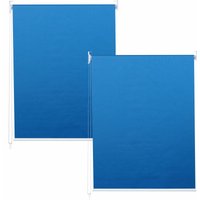 2er-Set Rollo HHG 474, Fensterrollo Seitenzugrollo Jalousie, 120x230cm Sonnenschutz blickdicht blau - blue von HHG
