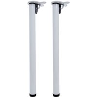 2er-Set Tischbein HHG-040, für Schreibtisch Esstischfuß Tischgestell, klappbar 72cm weiß von HHG
