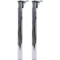 2er-Set Tischbein HHG-042 für Schreibtisch Tischfuß klappbar Drehmechanismus höhenverstellbar 70-110cm Edelstahl-Optik von HHG