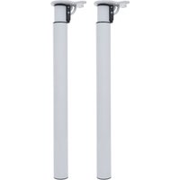 2er-Set Tischbein HHG-042 für Schreibtisch Tischfuß klappbar Drehmechanismus höhenverstellbar 70-110cm weiß von HHG