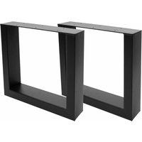 HHG - 2er-Set Tischbein 886, für Couchtisch Sitzbank Tischgestell Tischkufe, Industrial 37x40cm schwarz von HHG