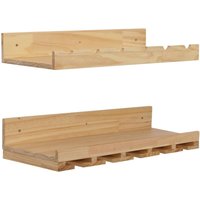 2er-Set Weinregal HHG-707, Glas-/Flaschenhalter Wandbar für 6 Flaschen/15 Gläser Holz MVG-zertifiziert 61x28cm natur 2er-Set Weinregal HHG-707, Glas-/Flaschenhalter Wandbar für 6 Flaschen/15 Gläser Holz MVG-zertifiziert 61x28cm natur von HHG