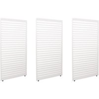 HHG - 3er-Set Aluminium Paneele für Pergola 497, Terrassenüberdachung, Lamellenpaneel Modul, 204x271cm weiß von HHG