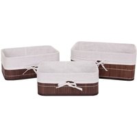 HHG - 3er Set Aufbewahrungskorb 220, Korb Aufbewahrungsbox Ordnungsbox Sortierbox Regalkorb, Bambus braun HHG - 3er Set Aufbewahrungskorb 220, Korb Aufbewahrungsbox Ordnungsbox Sortierbox Regalkorb, Bambus braun von HHG