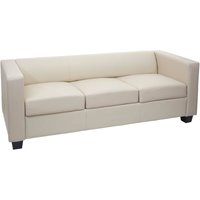 3er Sofa Lille, Kunstleder creme - beige von HHG