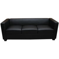 3er Sofa Lille Leder, schwarz - black von HHG