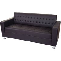 3er Sofa Pori, Couch Loungesofa, Kunstleder, Metall-Füße 180cm coffee - brown von HHG