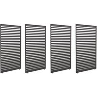 4er-Set Aluminium Paneele für Pergola HHG 510, Terrassenüberdachung, Lamellenpaneel Modul, 204x369cm anthrazit von HHG