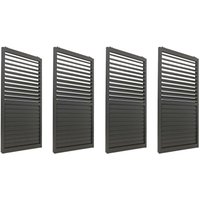 4er-Set Aluminium Schiebetür für Pergola HHG 508, Terrassenüberdachung, Lamellenpaneel Modul, 206x369cm anthrazit von HHG