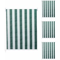 4er-Set Rollo HHG 474, Fensterrollo Seitenzugrollo Jalousie, 120x230cm Sonnenschutz blickdicht grün/weiß von HHG