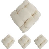 4er-Set Sitzkissen Milano, Stuhlkissen Kissen, 41x38x8cm creme - beige von HHG