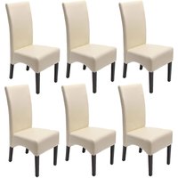 6er-Set Esszimmerstuhl Küchenstuhl Stuhl Crotone, leder creme, dunkle Beine 6er-Set Esszimmerstuhl Küchenstuhl Stuhl Crotone, leder creme, dunkle Beine von HHG