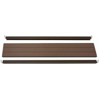 Abschluss-Set für WPC-Sichtschutz Savoie, Abschlussprofil Windschutz, WPC-Pfosten 90cm, braun - brown von HHG