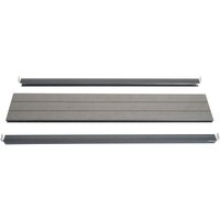 HHG - Abschluss-Set für WPC-Sichtschutz Savoie, Abschlussprofil Windschutz, WPC-Pfosten 90cm, grau - grey von HHG