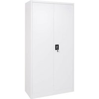 HHG - Aktenschrank 731, Stahlschrank Büroschrank Schrank, 2 Türen abschließbar Metall 185x90x40cm weiß - white von HHG