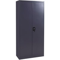 Aktenschrank HHG 731, Stahlschrank Büroschrank Schrank, 2 Türen abschließbar Metall 185x90x40cm dunkelgrau - grey von HHG