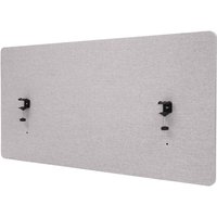 HHG - Akustik-Tischtrennwand 943, Büro-Sichtschutz Schreibtisch Pinnwand, doppelwandig Stoff/Textil 60x120cm grau - grey von HHG