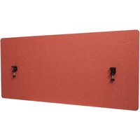 HHG - Akustik-Tischtrennwand 943, Büro-Sichtschutz Schreibtisch Pinnwand, doppelwandig Stoff/Textil 60x140cm braun von HHG