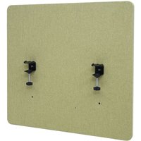 Akustik-Tischtrennwand HHG-943, Büro-Sichtschutz Schreibtisch Pinnwand, doppelwandig Stoff/Textil 60x65cm grün - green von HHG