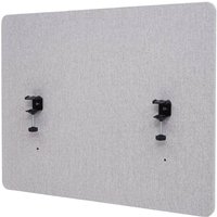 Akustik-Tischtrennwand HHG 943, Büro-Sichtschutz Schreibtisch Pinnwand, doppelwandig Stoff/Textil 60x75cm grau - grey von HHG