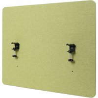 Akustik-Tischtrennwand HHG 943, Büro-Sichtschutz Schreibtisch Pinnwand, doppelwandig Stoff/Textil 60x75cm grün - green von HHG