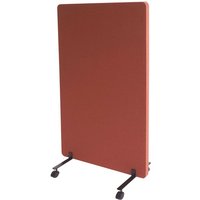 HHG - Akustik-Trennwand 957, Büro-Sichtschutz Raumteiler Pinnwand, doppelwandig rollbar Stoff/Textil 127x80cm braun - brown von HHG