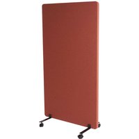 HHG - Akustik-Trennwand 957, Büro-Sichtschutz Raumteiler Pinnwand, doppelwandig rollbar Stoff/Textil 147x80cm braun - brown von HHG