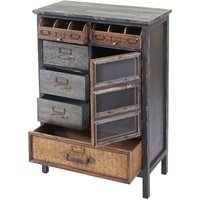 HHG - Apothekerkommode 522, Schubladenschrank, Tanne Holz massiv Vintage Shabby-Look 90x65x32cm von HHG
