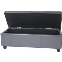 Aufbewahrungs-Truhe Sitzbank Arezzo, Leder + Kunstleder, 112x45x45cm MVG-zertifiziert grau von HHG
