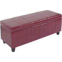 Aufbewahrungs-Truhe Sitzbank Arezzo, Leder + Kunstleder, 112x45x45cm MVG-zertifiziert rot Aufbewahrungs-Truhe Sitzbank Arezzo, Leder + Kunstleder, 112x45x45cm MVG-zertifiziert rot von HHG