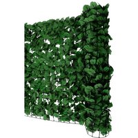 Balkonsichtschutz, Sichtschutz Windschutz Verkleidung für Balkon Terrasse Zaun 300x100cm Blatt dunkel - green von HHG