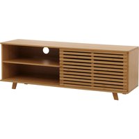 Bambus TV-Rack HHG 585, Fernsehtisch Lowboard Kommode, Staufächer MVG-zertifiziert 50x140x40cm von HHG