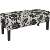 Bank Sitzbank Renens Aufbewahrungstruhe Stoff/Textil 95x36x44 cm MVG-zertifiziert jacquard schwarz von HHG