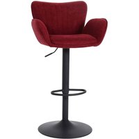 Barhocker HHG 098, Drehstuhl Barstuhl, mit Armlehne Fußablage drehbar Stoff/Textil Eisen mvg bordeaux Fuß schwarz Barhocker HHG 098, Drehstuhl Barstuhl, mit Armlehne Fußablage drehbar Stoff/Textil Eisen mvg bordeaux Fuß schwarz von HHG