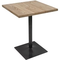 Bistrotisch HHG 062, Bartisch Thekentisch, Industrial Gastronomie Ulme Massiv-Holz MVG-zertifiziert 70x70cm hellbraun - brown von HHG