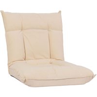 Bodensessel HHG 909, Relaxsessel Bodenkissen Bodensofa Klappsessel 6 Relaxpositionen, stabiles Gestell Samt beige - beige von HHG