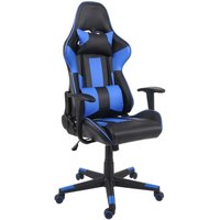 Bürostuhl HHG 540, Schreibtischstuhl Gamingstuhl Chefsessel Drehstuhl, Kunstleder schwarz/blau - blue von HHG