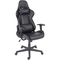 HHG - Bürostuhl 540, Schreibtischstuhl Gamingstuhl Chefsessel Drehstuhl, Kunstleder schwarz - black von HHG