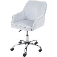 HHG - Bürostuhl 582, Schreibtischstuhl Chefsessel Drehstuhl, Retro Design Samt grau - grey von HHG
