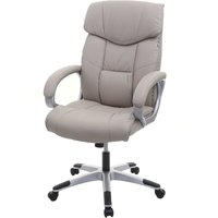 Bürostuhl HHG-052, Chefsessel Drehstuhl, Kunstleder taupe-grau-grau von HHG