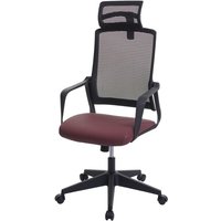 Bürostuhl HHG 064, Drehstuhl Schreibtischstuhl, ergonomisch Kopfstütze, Kunstleder bordeaux-rot - red von HHG
