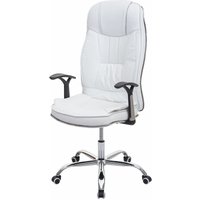 Bürostuhl HHG-231, Schreibtischstuhl Chefsessel Drehstuhl, 150kg belastbar Kunstleder weiß von HHG