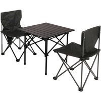 Campingset HHG 428, Tisch 2x Stuhl Klappstuhl Anglerstuhl faltbar, Metall schwarz Campingset HHG 428, Tisch 2x Stuhl Klappstuhl Anglerstuhl faltbar, Metall schwarz von HHG