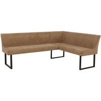 Eckbank HHG-536, Esszimmerbank Bank, Öko-Tex (310g/m²) Chenille Stoff/Textil Metall 159x210cm braun von HHG