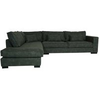 Ecksofa HHG 871, Couch Sofa mit Ottomane links, Made in eu, wasserabweisend 295cm Kunstleder grau - grey von HHG