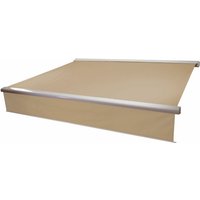 Elektrische Kassetten-Markise HHG 606, Vollkassette, 4x3m ausfahrbarer Volant Polyester Creme - beige von HHG