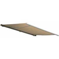 Elektrische Kassettenmarkise HHG 606, Markise Vollkassette 6x3m Polyester creme, Rahmen weiß von HHG